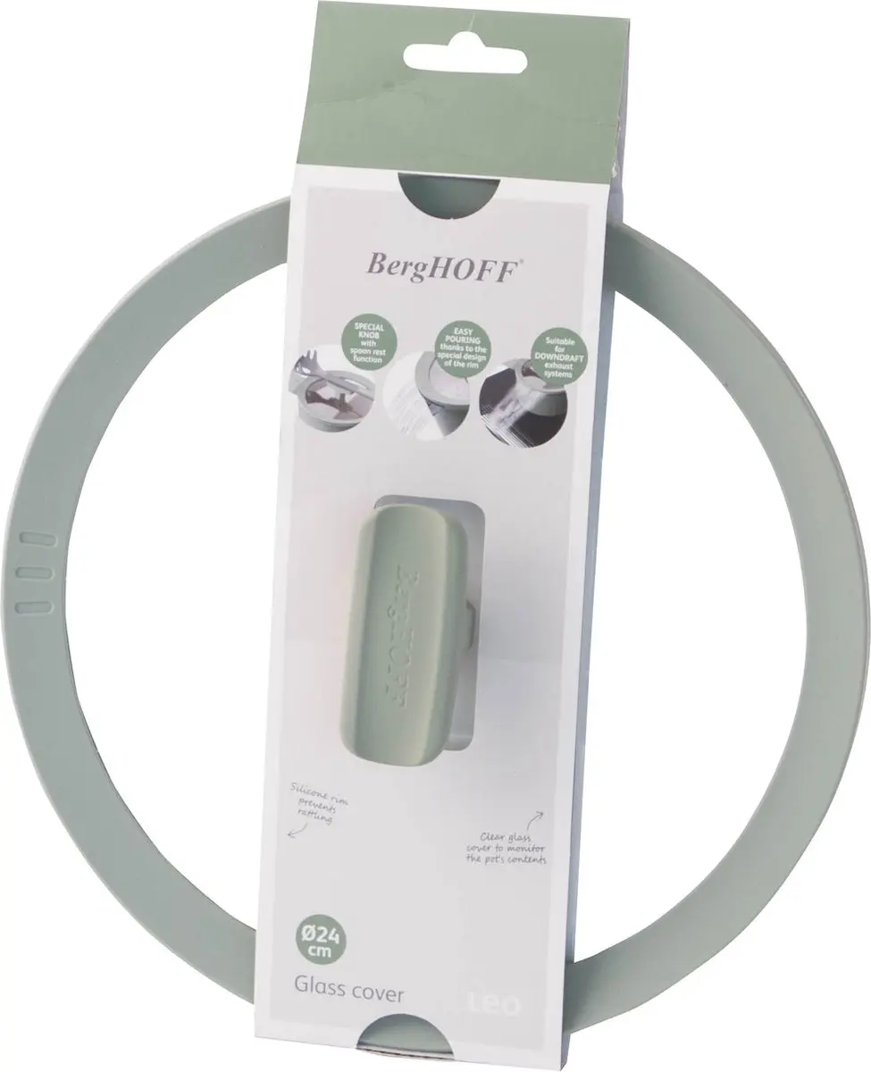 BergHOFF LEO Glazen Deksel Balance Sage Ø24cm - Groen