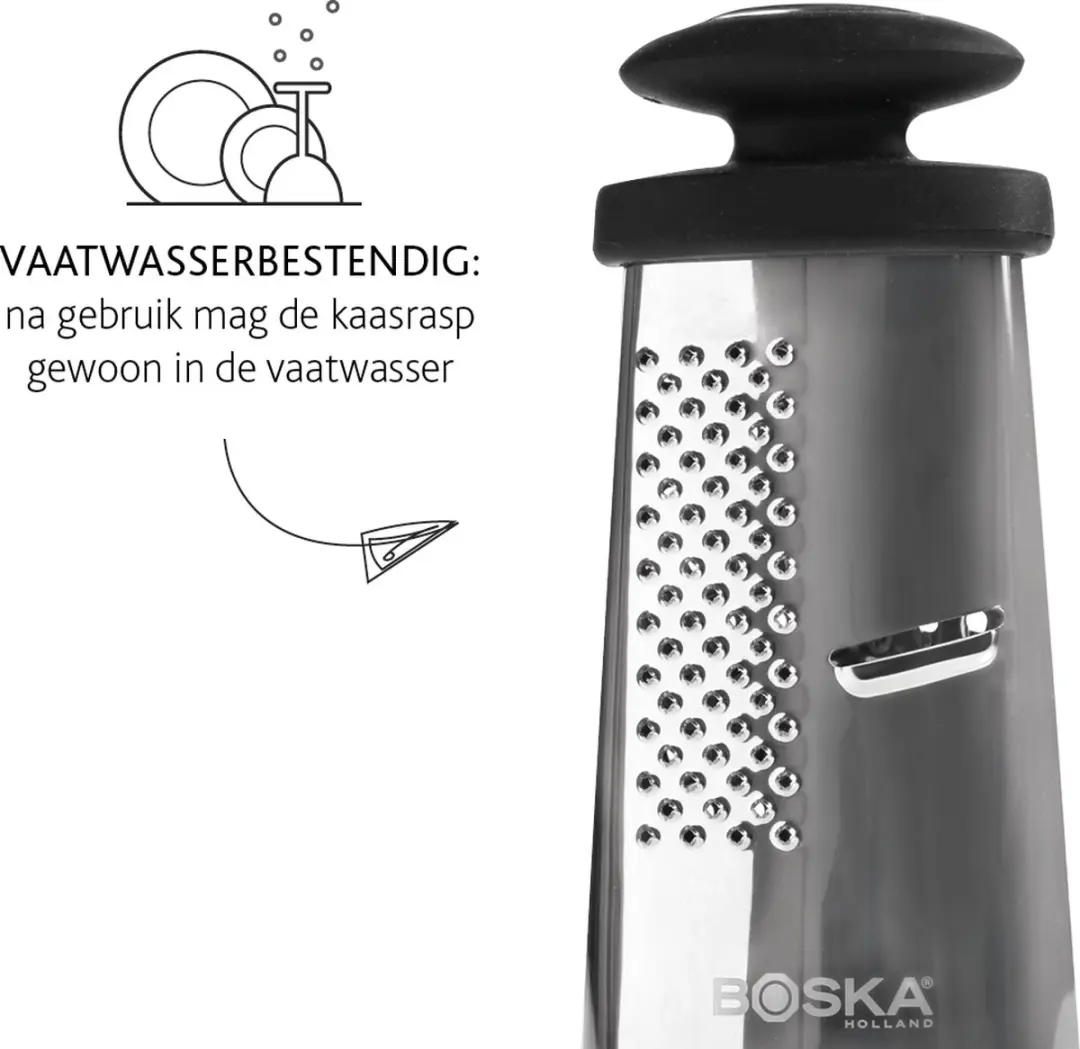 Boska Trio Formaggio Tafelrasp - 3 Raspmethodes - Zwart/Zilver