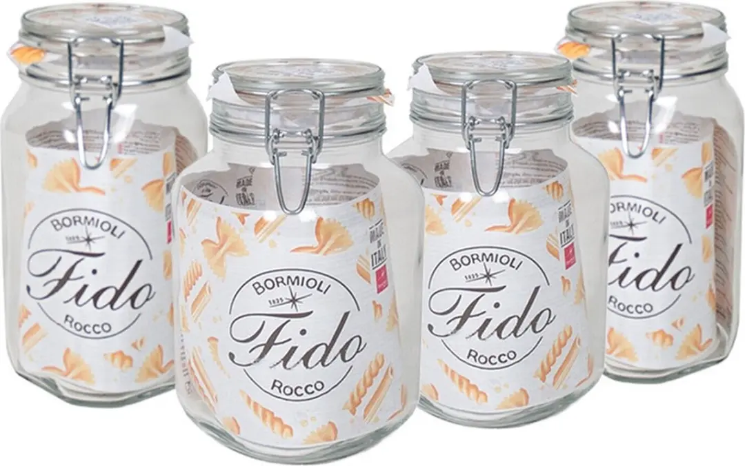 Bormioli Rocco Weckpotten Set 2x 2L & 2x 1,5L
