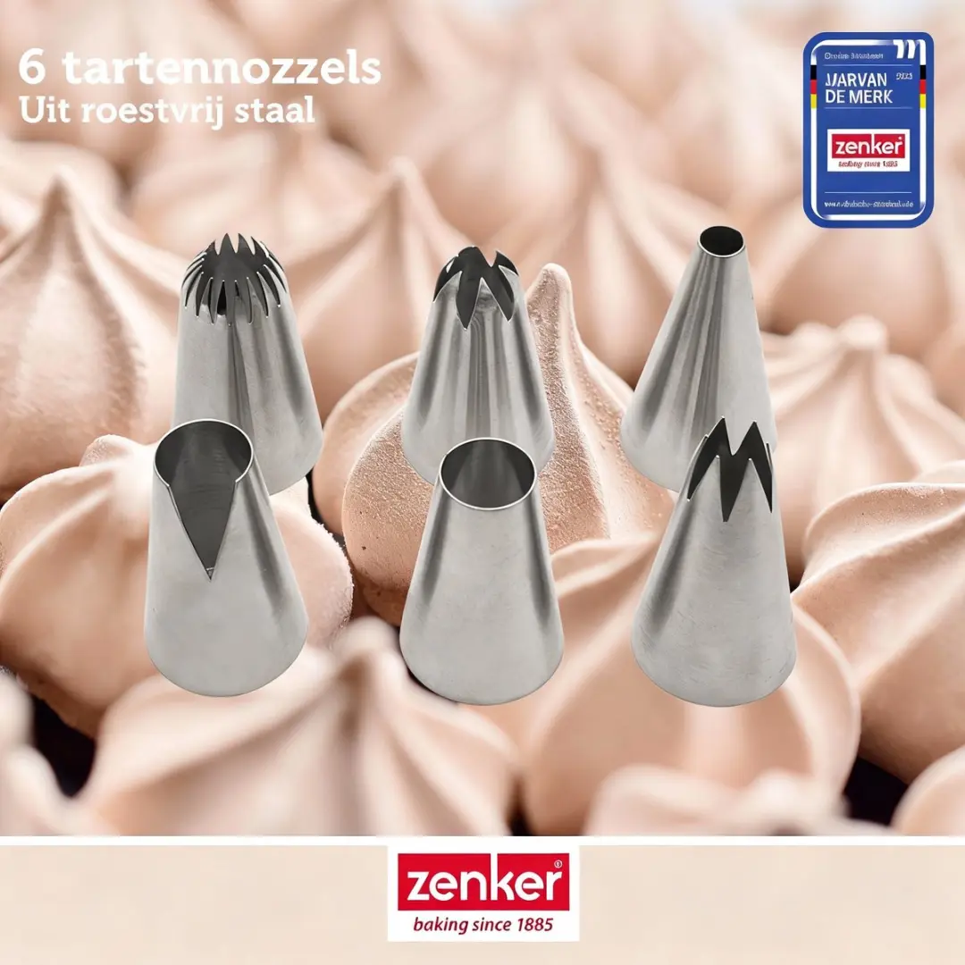 Zenker Smart Pastry Spuitmondjes Set - 6 Stuks - Roestvrijstaal