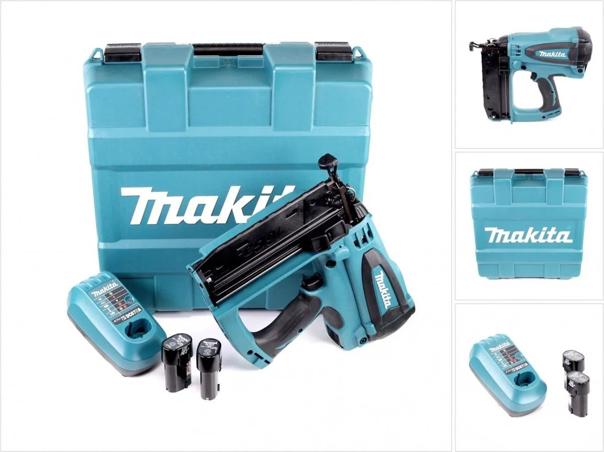 Makita GF600SE Gas Brad Tacker 7,2V - 1,0Ah - 2 Stuks