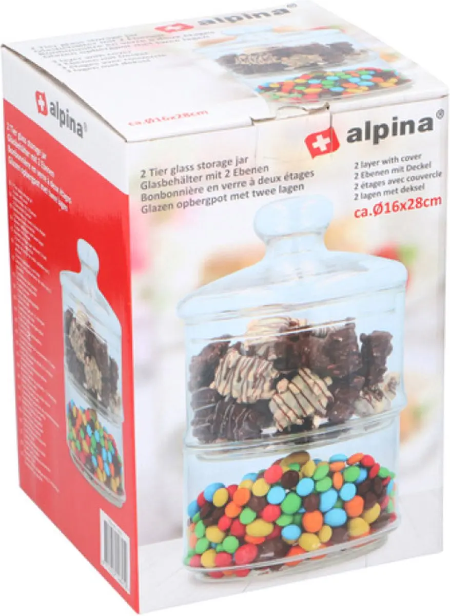 Alpina Voorraadpot Glas 2x - 3,5L - 16x28cm