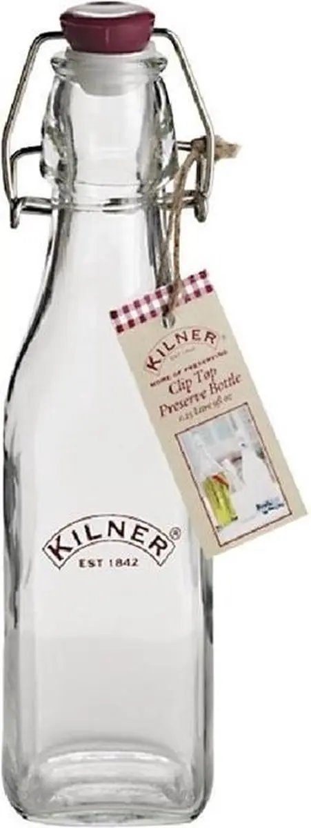 Kilner Vierkante Beugelfles 250ml - Transparant