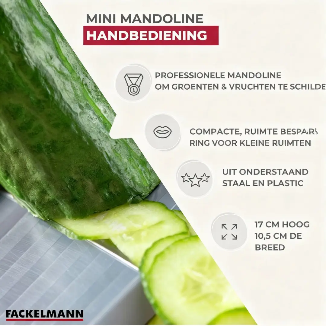 Fackelmann Handmade Tradition Mini Mandoline - Zwart
