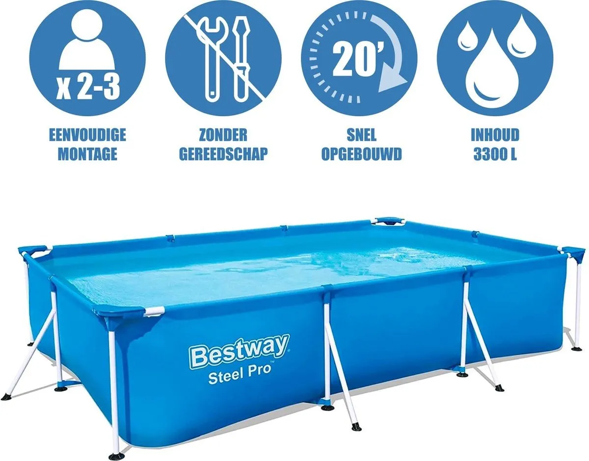 Bestway Zwembad 300x201x66cm - 3300L - Blauw