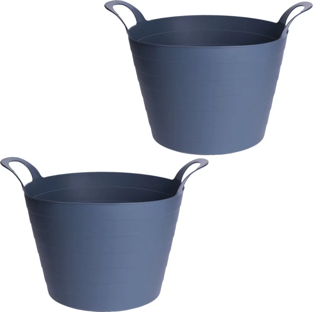 Excellent Houseware Flexibele Emmers 30L - 2 Stuks - Blauw