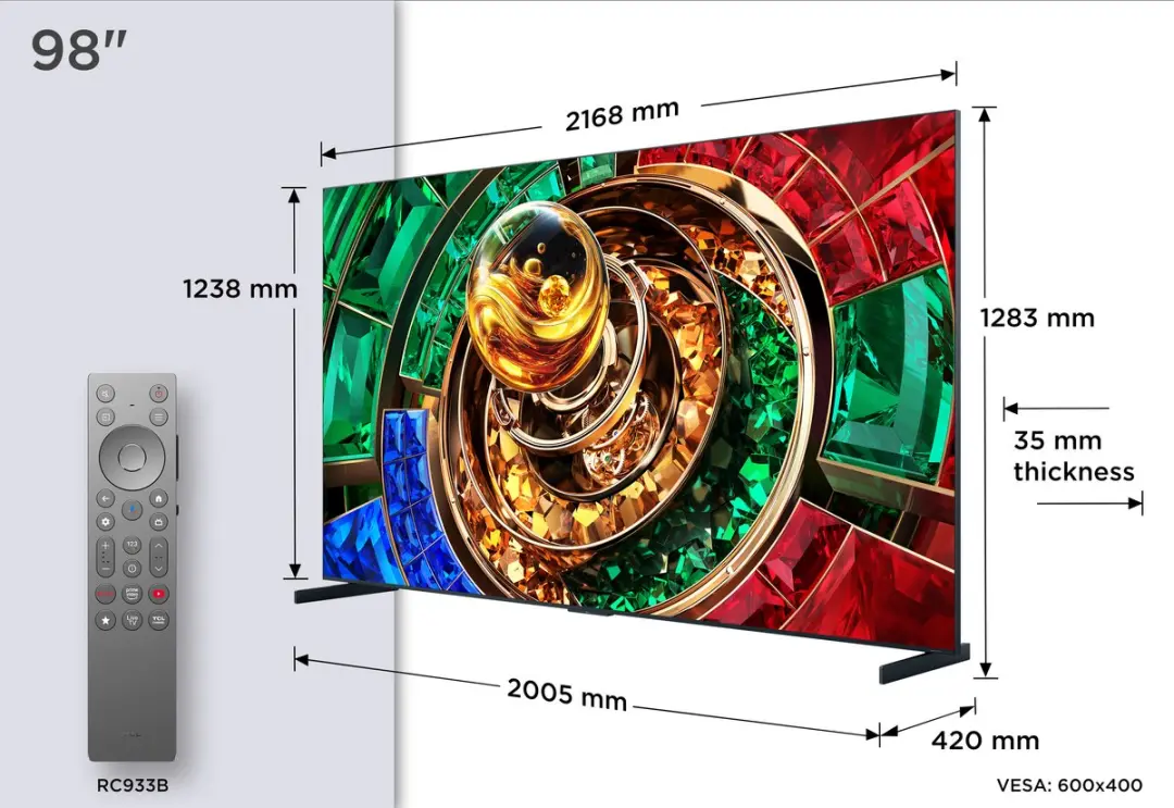 TCL RM9L 98RM9L 98" 4K Smart TV - Zwart