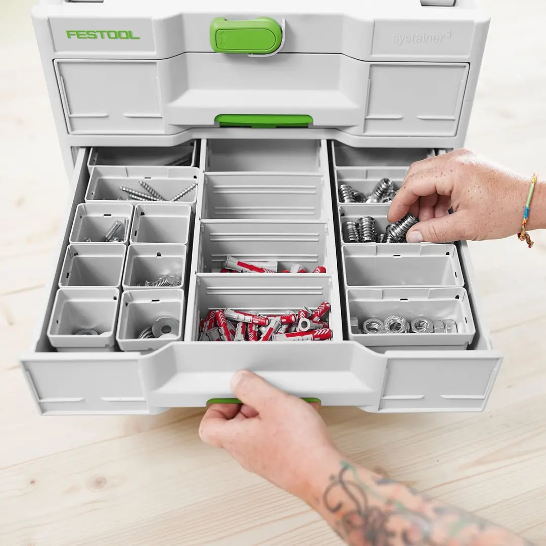 Festool Sortainer³ SYS3-SORT/3 M 577769 - 16 Vakken - Wit/Groen