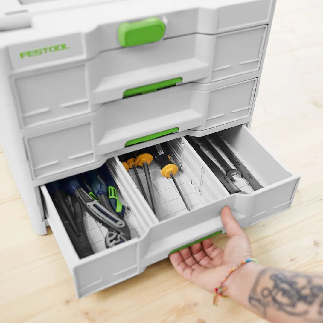 Festool Sortainer³ SYS3-SORT/3 M 577769 - 16 Vakken - Wit/Groen