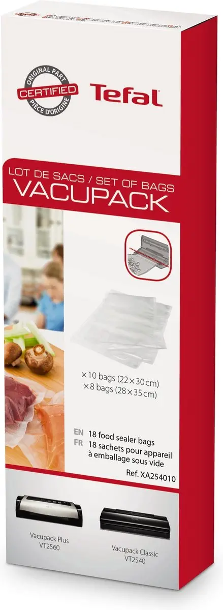 Tefal XA2540 Vacuümzakken - 18 Stuks - Kleurenmix