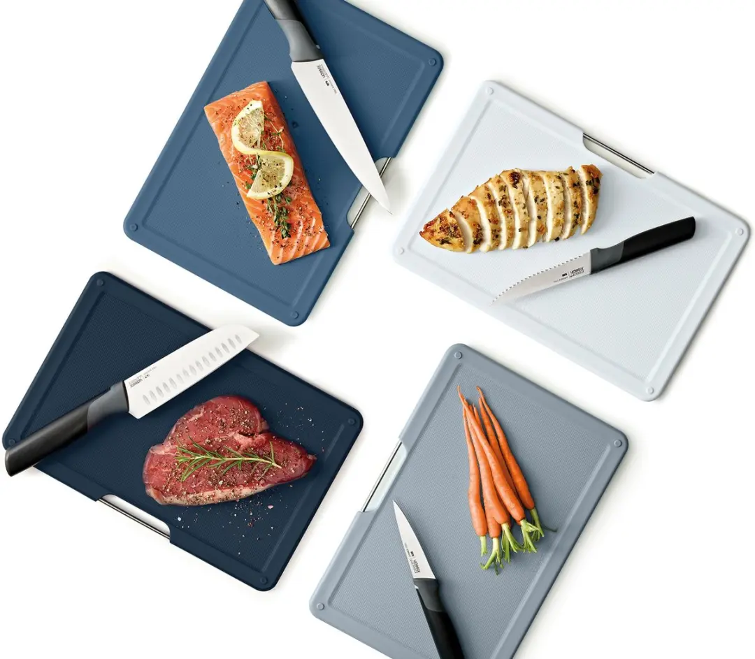 Joseph Joseph Folio Plus 4 Snijplanken & Messen - Grijs