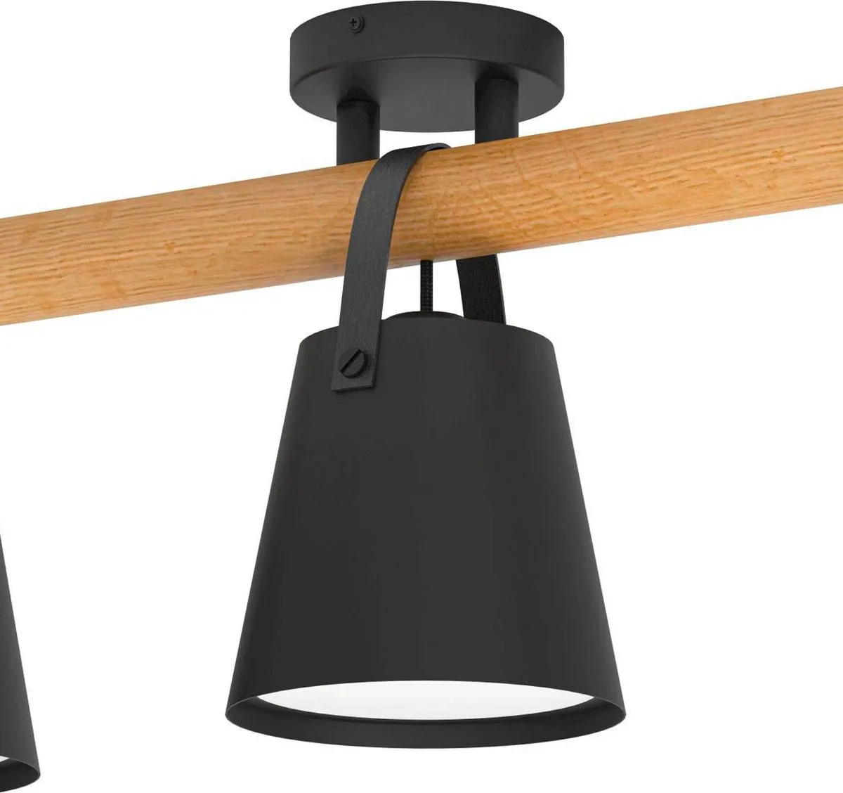 Eglo Boyle Plafondlamp E27 - 3 Lichtpunten - Zwart/Bruin/Wit