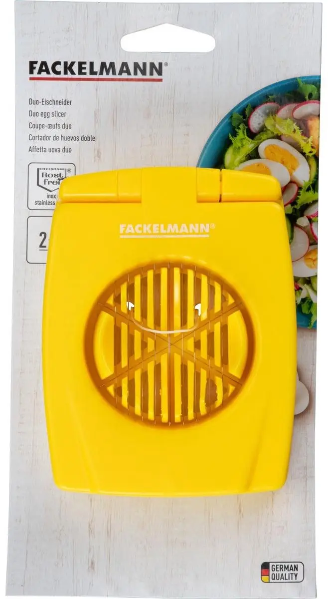 Fackelmann Colors Edition 2-in-1 Eiersnijder - Geel - afbeelding 6 van 6