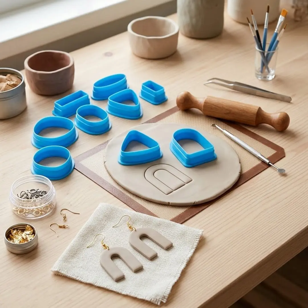 NuveX Blauwe Boetseerklei Set - 18 Delig Geometrische Vormen - afbeelding 3 van 6