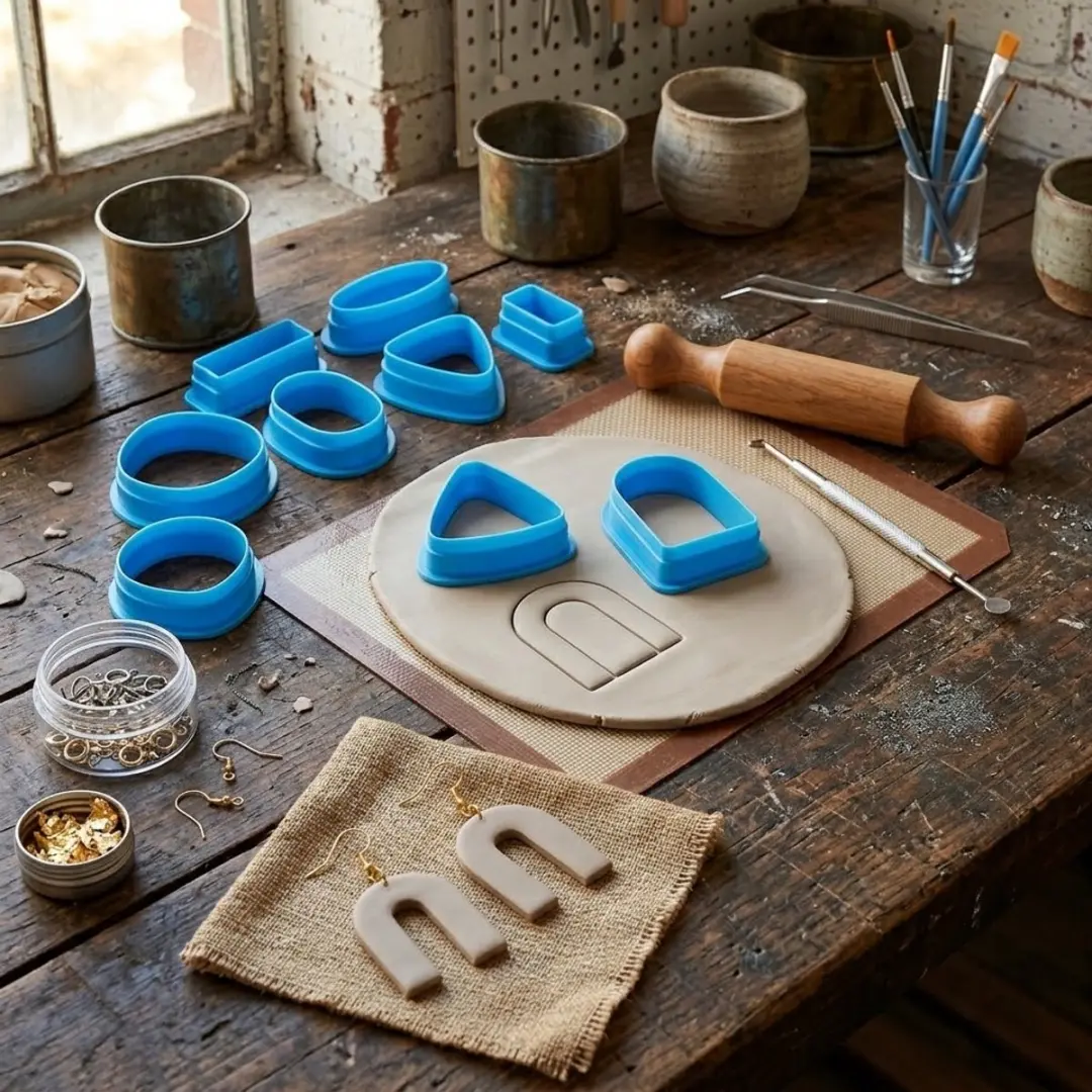NuveX Blauwe Boetseerklei Set - 18 Delig Geometrische Vormen - afbeelding 2 van 6
