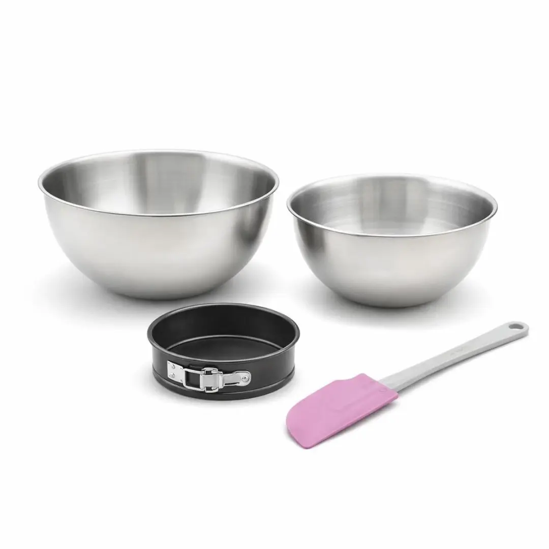 Zenker Bakkerset Mini Taartvorm 16cm - 2 Mengkommen & Spatel - Zwart