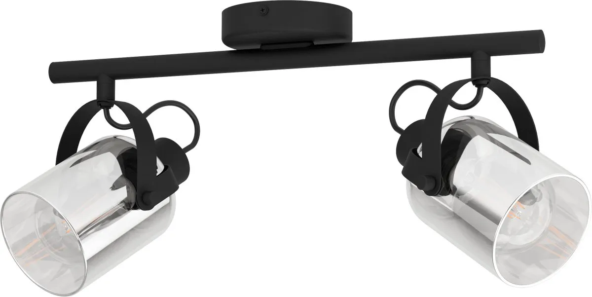 Eglo Berregas Spot E27 - 2 Lichtpunten - 44cm - Zwart/Grijs