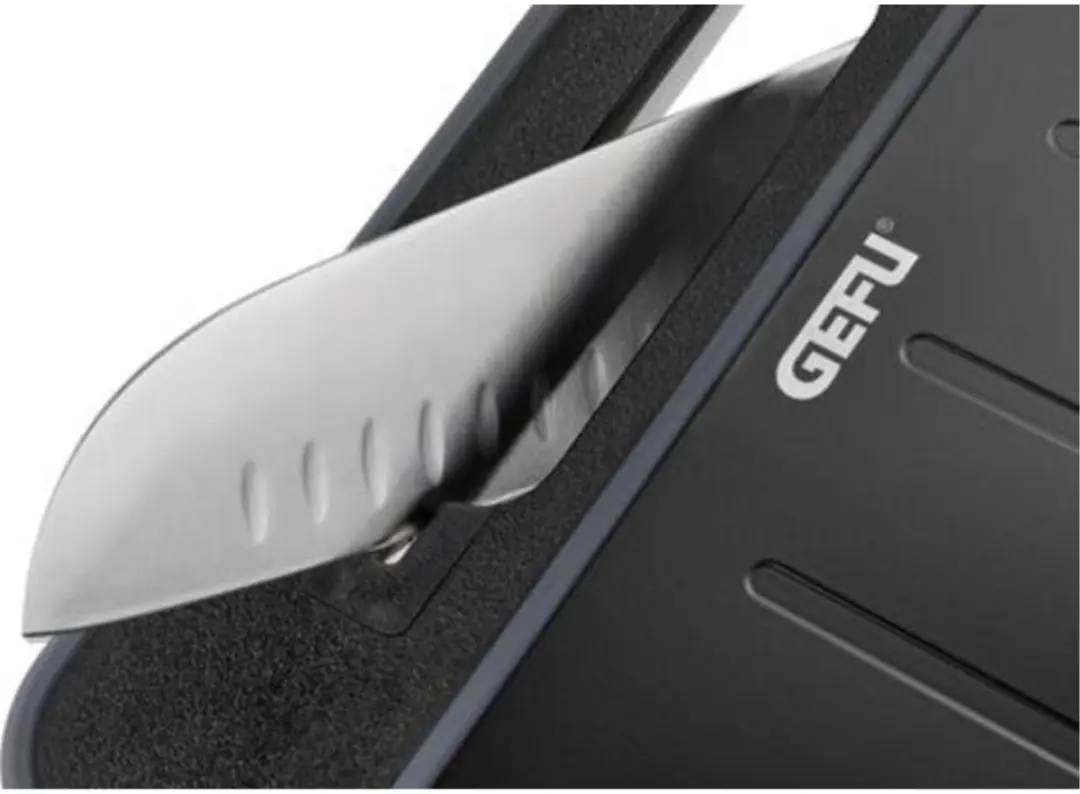 GEFU Cut Pro Snijplank 36,5x25cm - Met messenslijper & rasp - Zwart