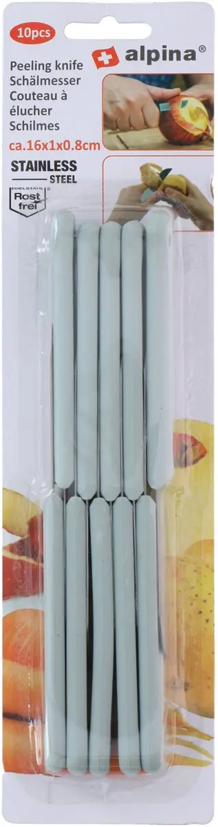 Alpina Aardappelschilmesjes RVS 16cm - 30 Stuks - Zwart