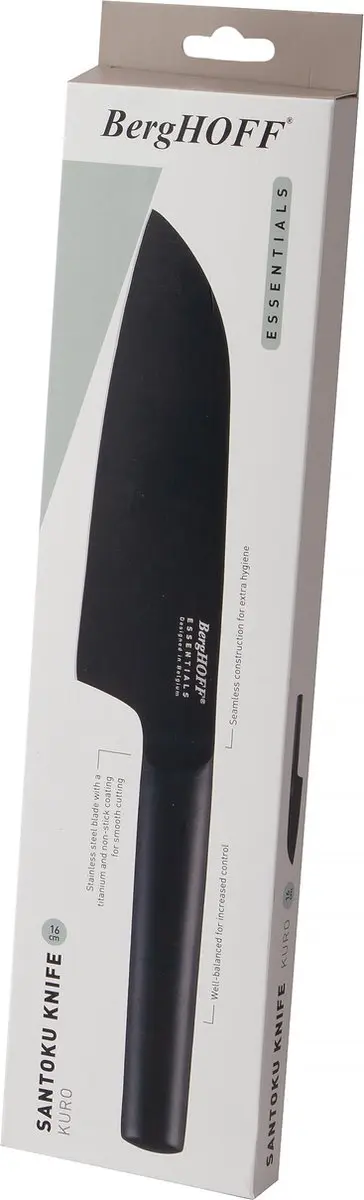 BergHOFF Essentials Santoku Mes Kuro 16cm - Zwart