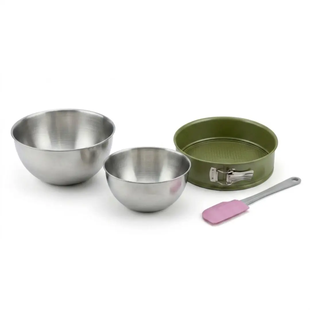 Zenker Bakkersset - Springvorm 26cm + 2 Mengkommen + Spatel Groen