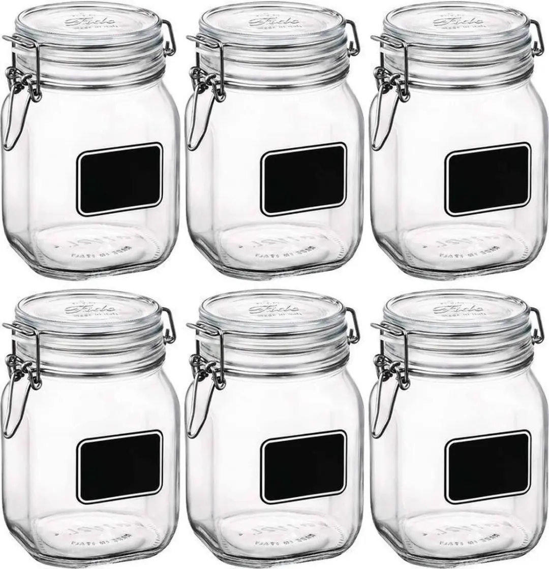 Bormioli Rocco Weckpotten 1L - 6 Stuks - Transparant