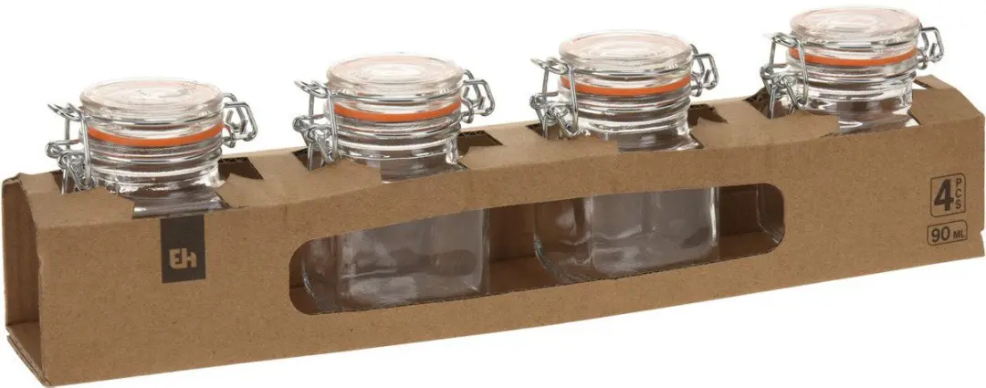 Excellent Houseware Mini Weckpotjes 90ml - 12 Stuks - Transparant