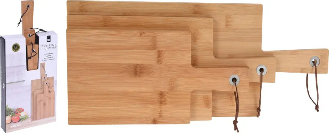 Excellent Houseware Bamboe Snijplanken 3-delig - Bruin