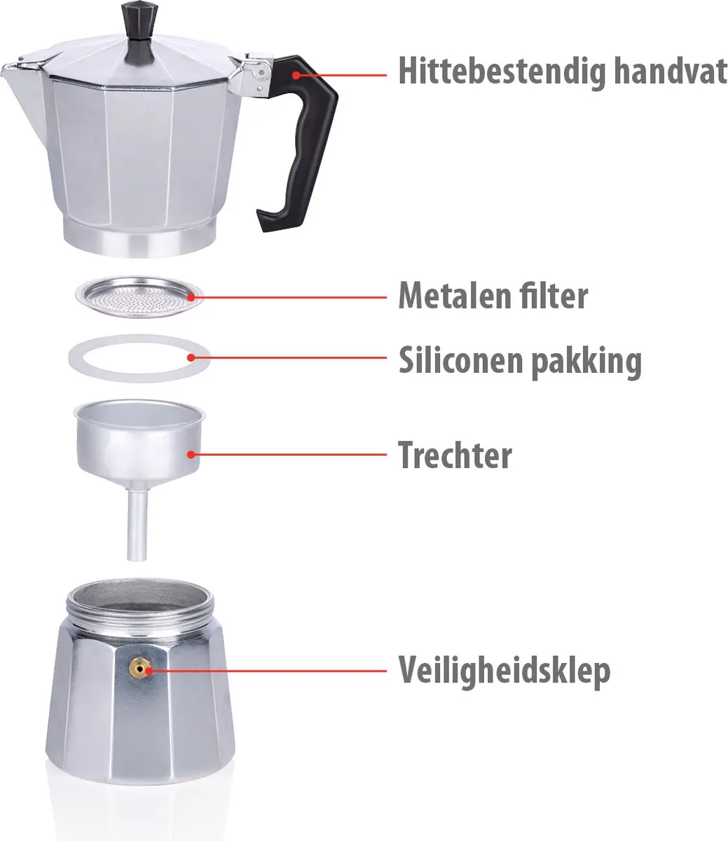 Alpina Percolator 270ml - Aluminium - Grijs