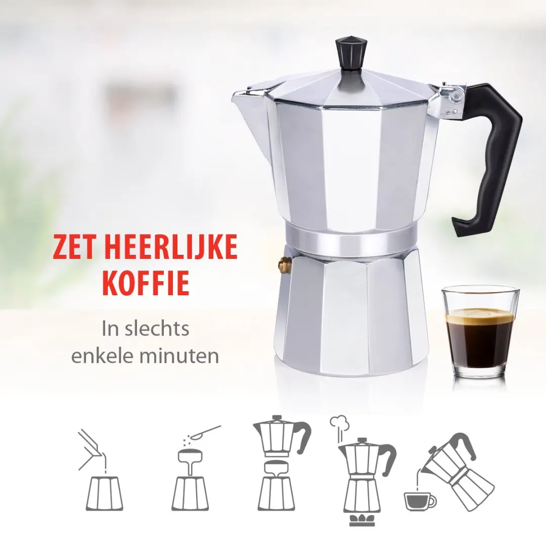 Alpina Percolator 270ml - Aluminium - Grijs