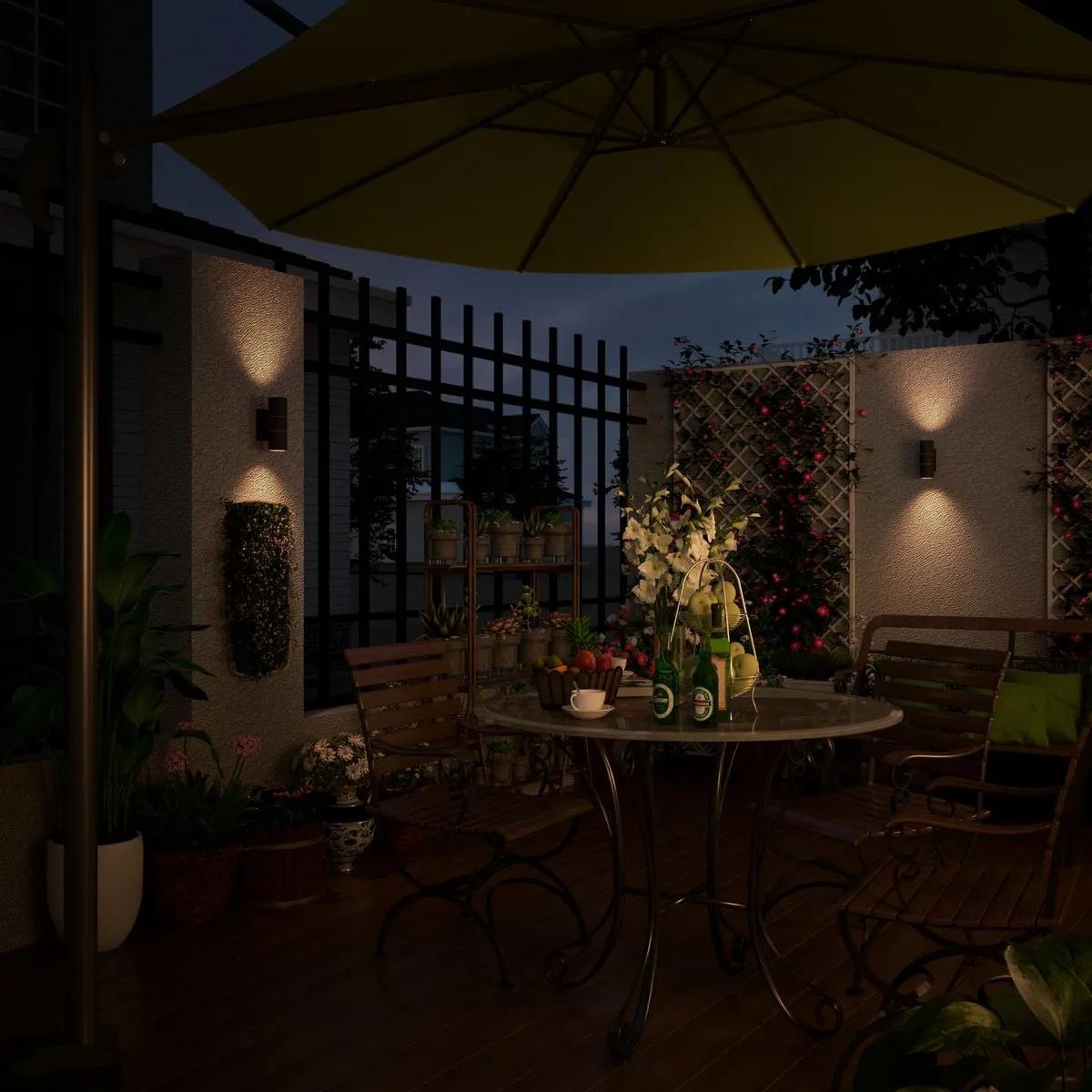 Calex Turin Wandlamp 2x GU10 IP54 - Antraciet