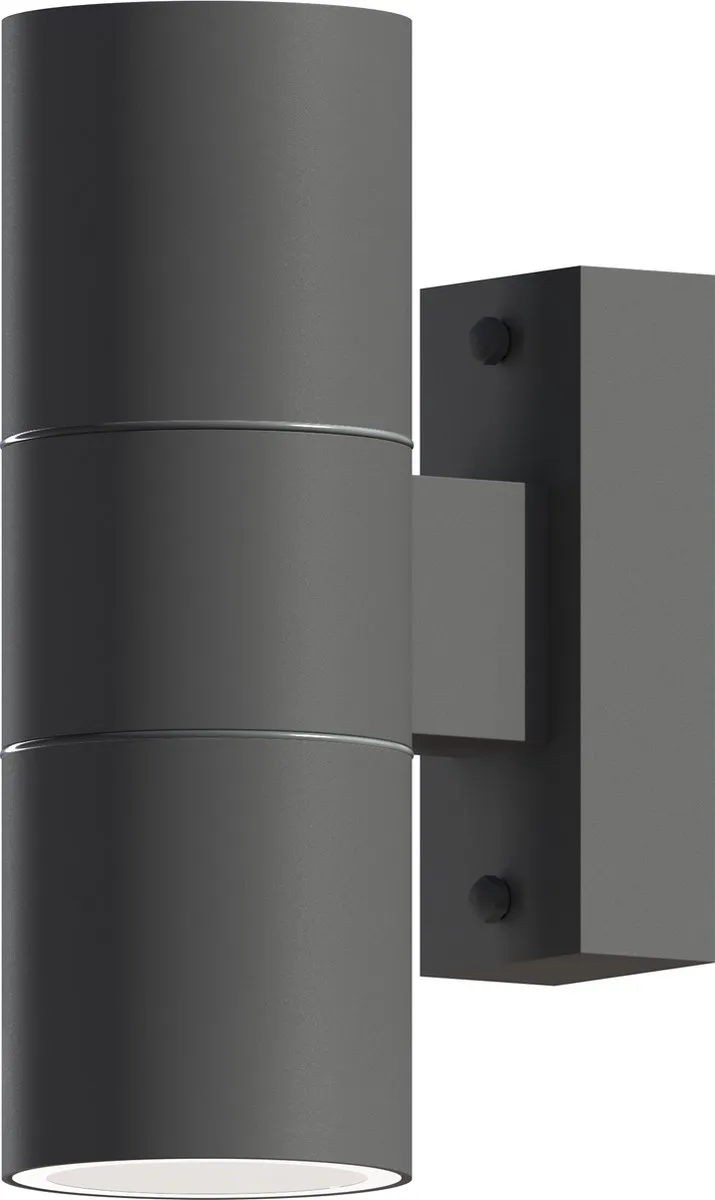 Calex Turin Wandlamp 2x GU10 IP54 - Antraciet