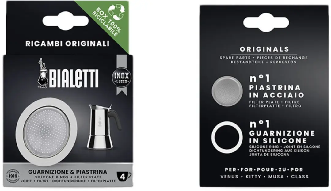 Bialetti Filterplaatje + Siliconen Ring 4 Kops - 6.4cm - Grijs