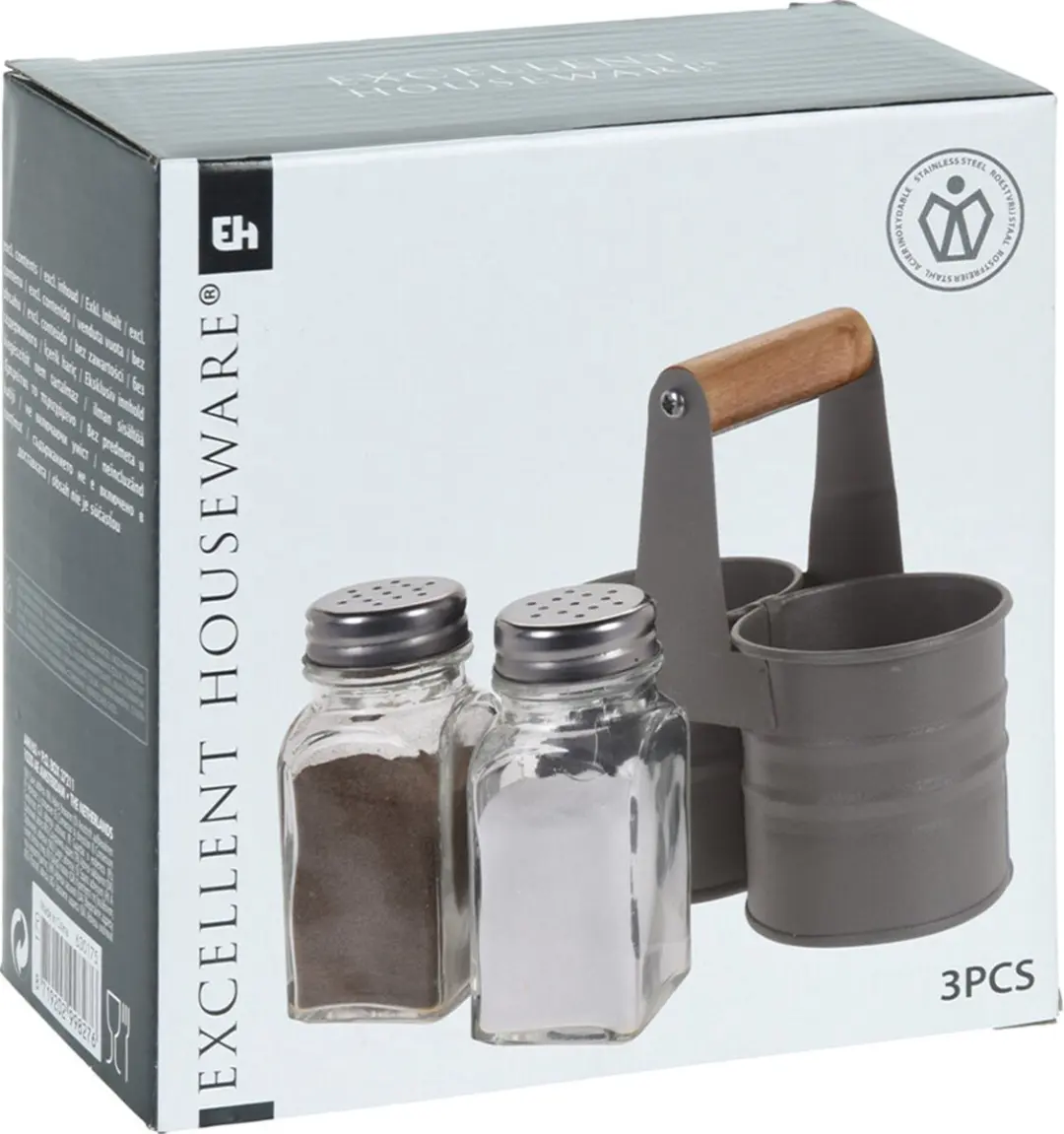 Excellent Houseware Peper & Zout Set 24 Stuks - Glas/Staal