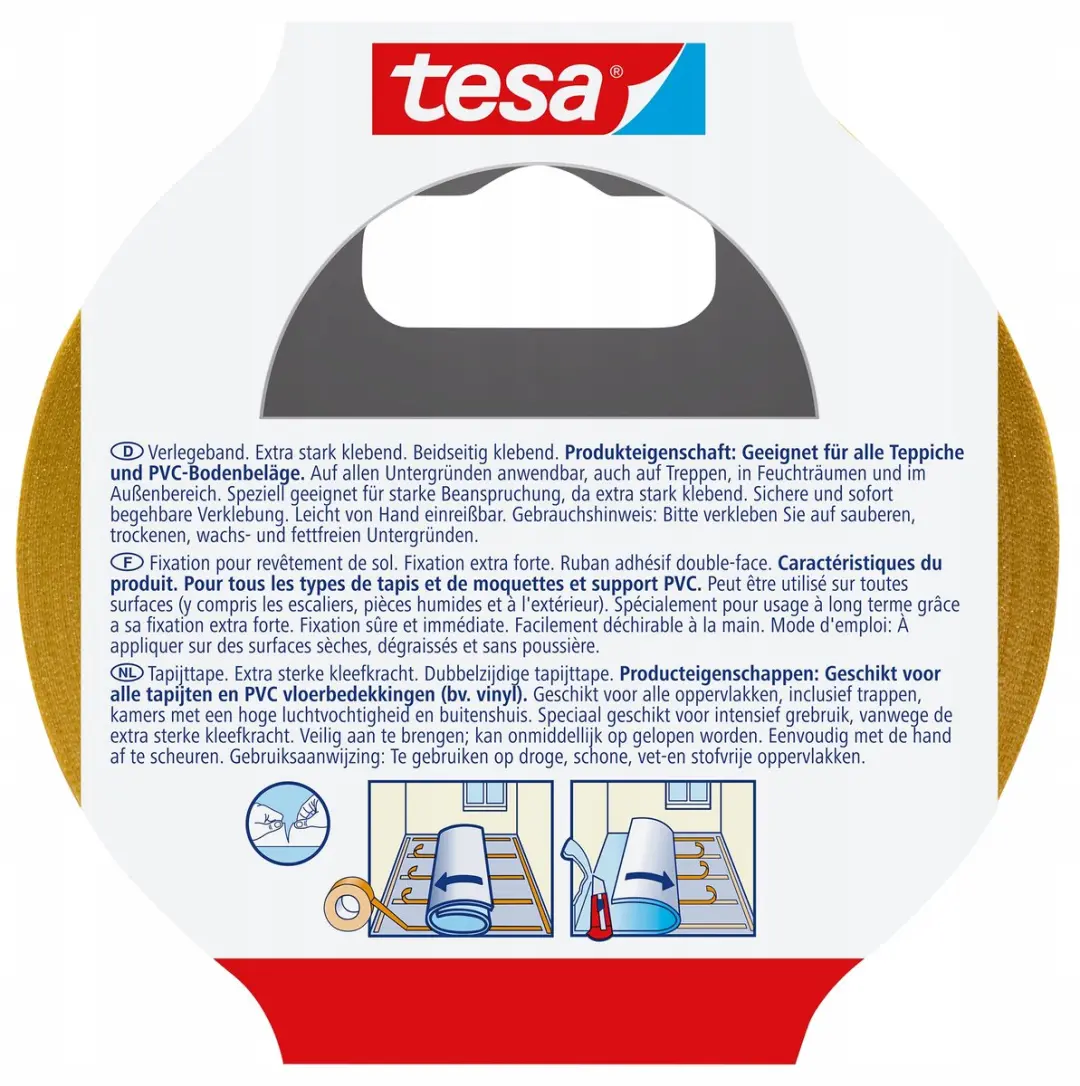 Tesa Extra Strong 05686-00018-11 Tapijttape 10m x 50mm - Wit