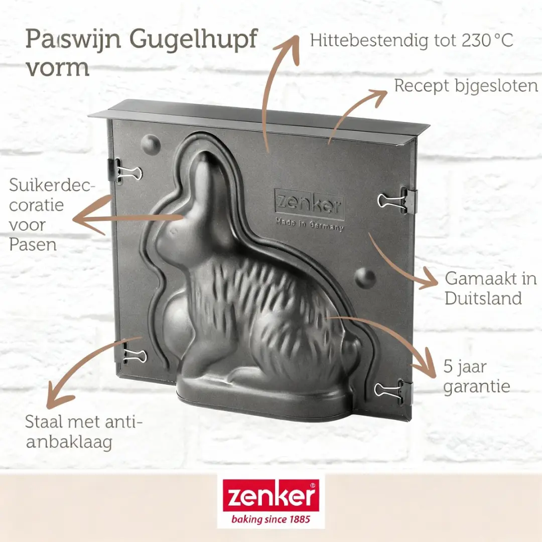 Zenker 3D Paashaas Taartvorm 600ml