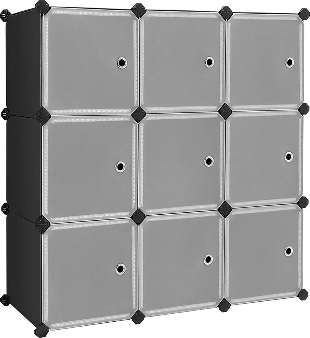 Songmics Plastic Opbergkast 9 Vakken - Zwart - afbeelding 6 van 6