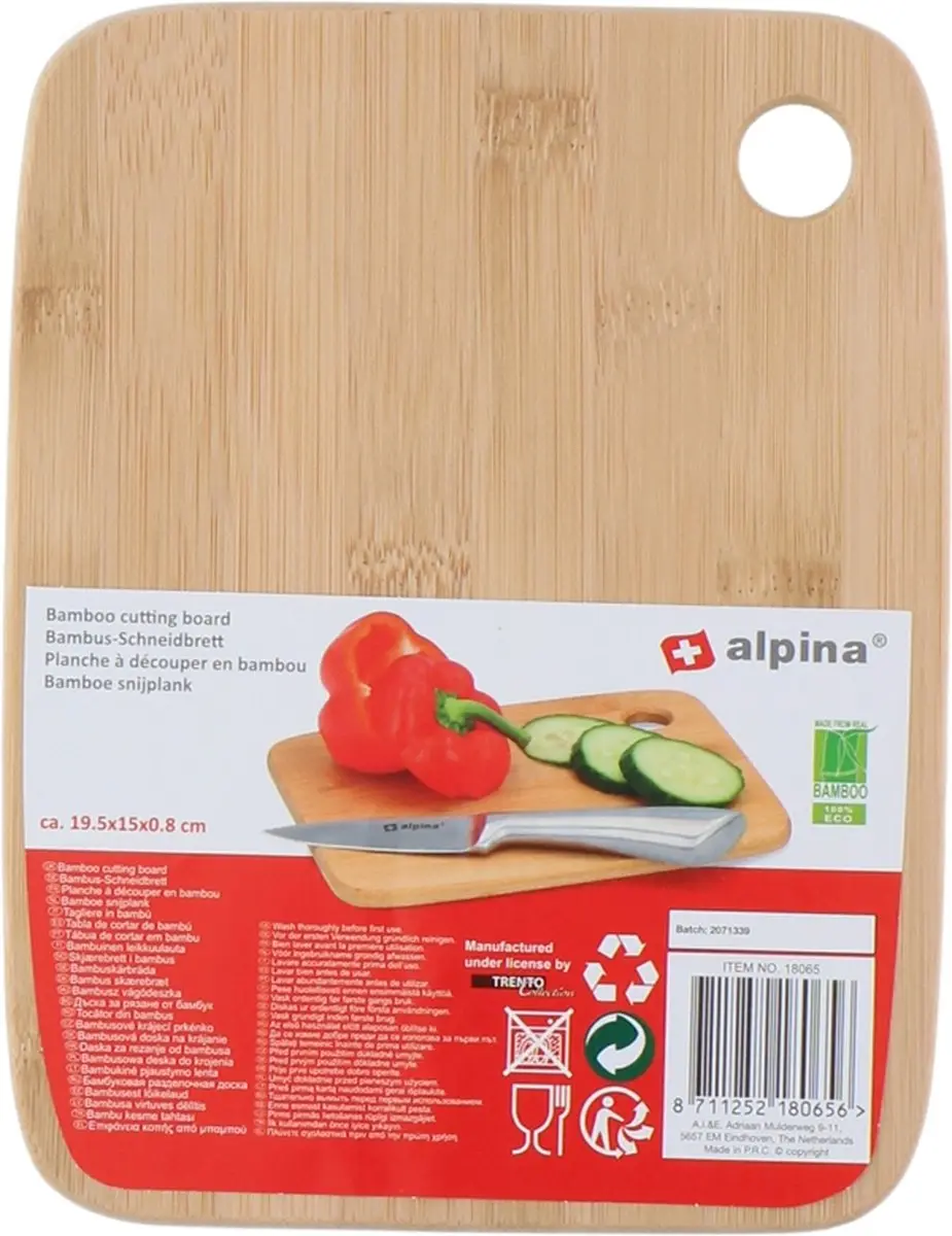 Alpina Bamboe Snijplank - 19,5x15x0,8cm