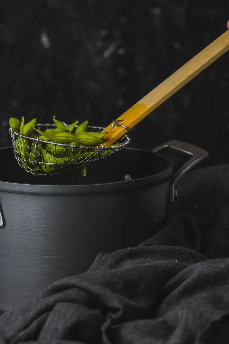 KitchenCraft Chinees Fondue Netje 33cm - Bamboehouten Handvat