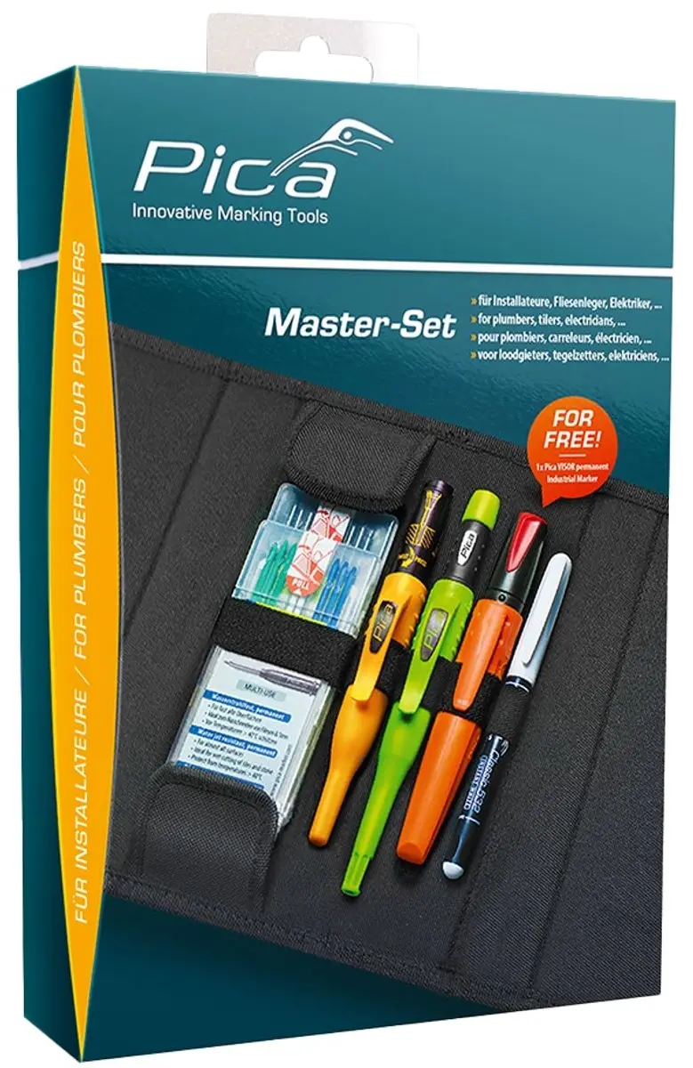 Pica 55020 MasterSet Loodgieters - 6 Vakken - Zwart