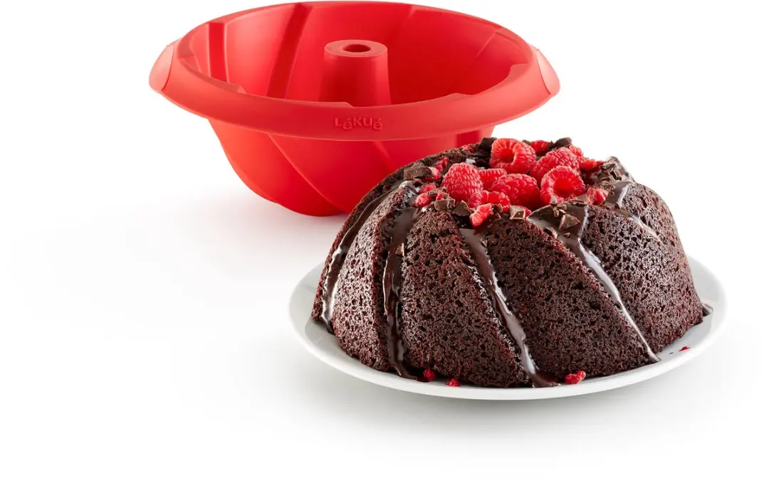 Lékué Bakvorm Savarin Spiraal Siliconen - Ø20cm - Rood