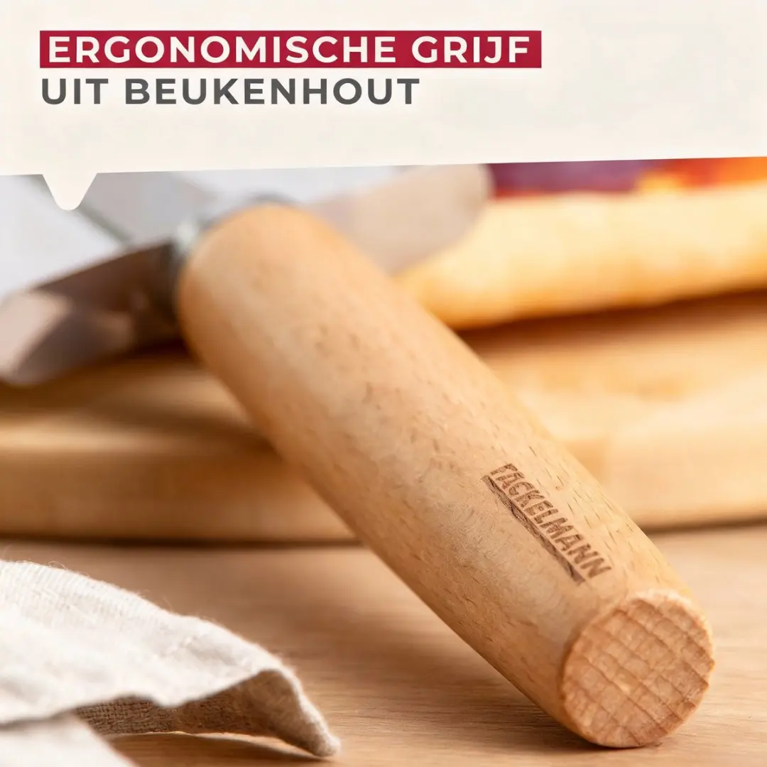 Fackelmann Pizzaroller 23cm - Houten Handvat - afbeelding 6 van 6