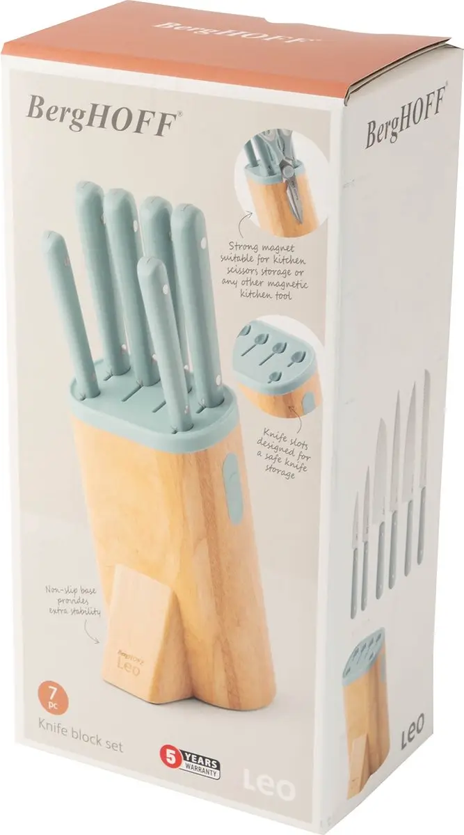 BergHOFF LEO 7-delig Messenblok Glints Slate - Blauw