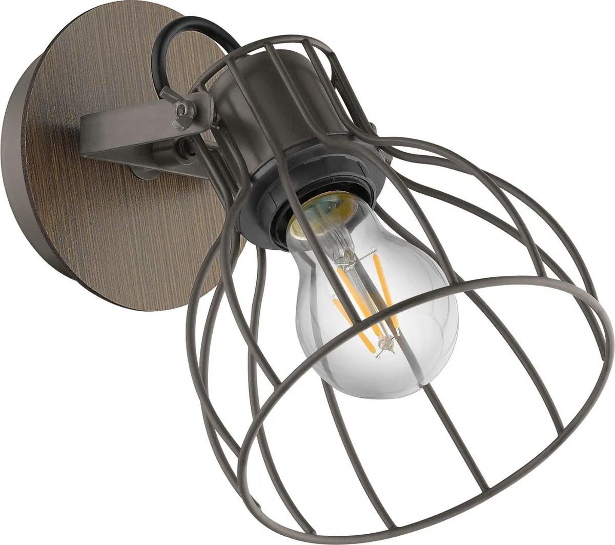 Eglo Sambatello Spot - Ø12cm E27 Bruin/Zilver