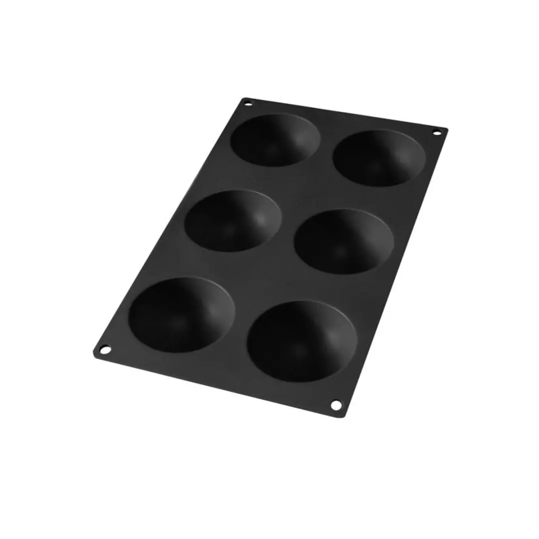 Lékué Bakvorm 6 Halve Bollen Siliconen - Black