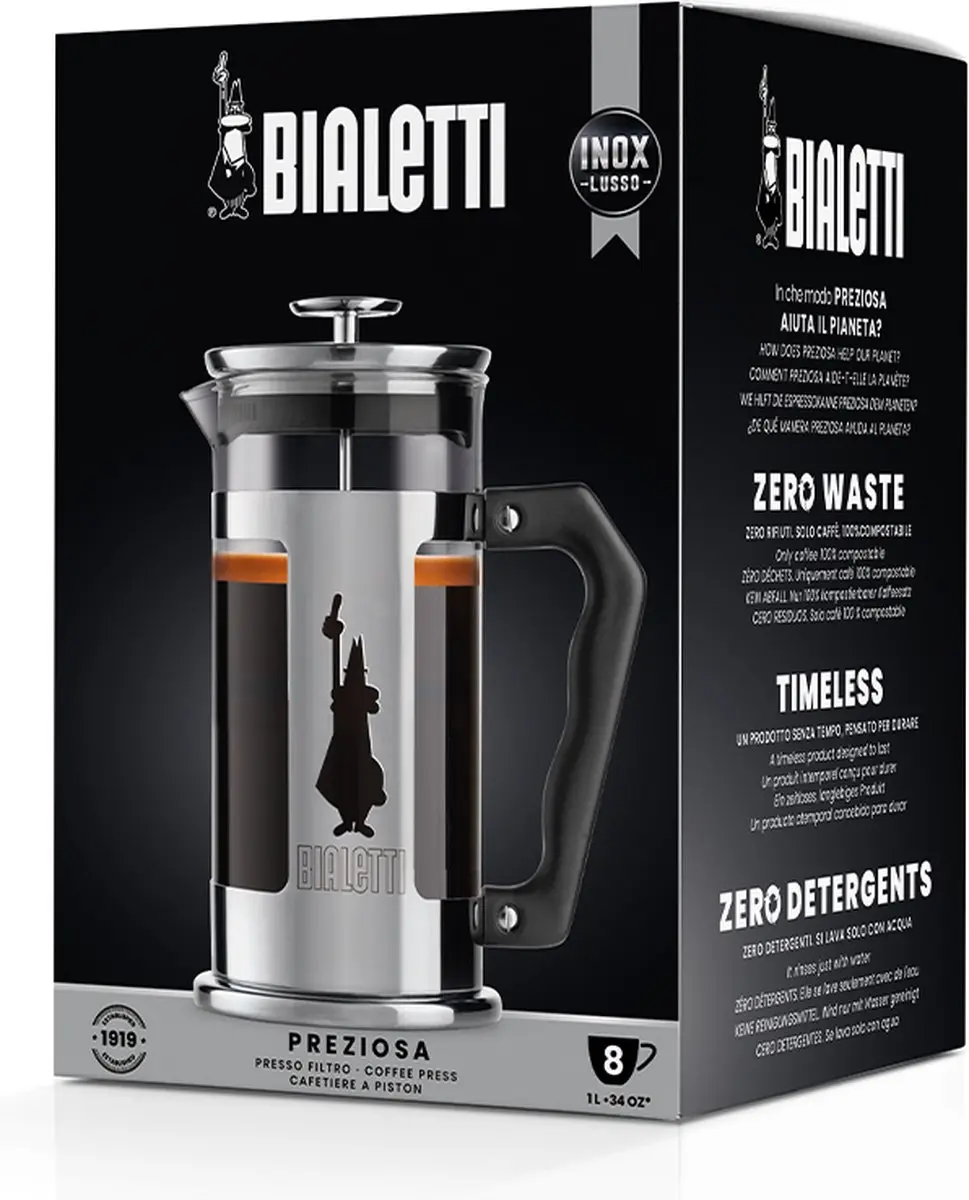 Bialetti Preziosa Cafetière 1L - Transparant - afbeelding 6 van 6