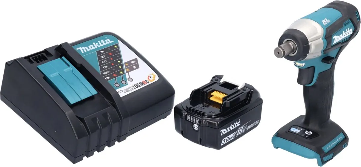 Makita DTW 181 RF1 Slagmoersleutel 18V 210Nm - 3.0Ah Accu + Lader - afbeelding 3 van 5