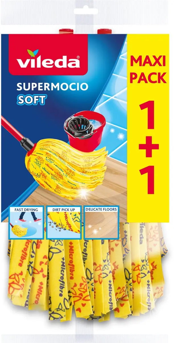 Vileda SuperMocio Soft Navulling 2 Stuks - geel