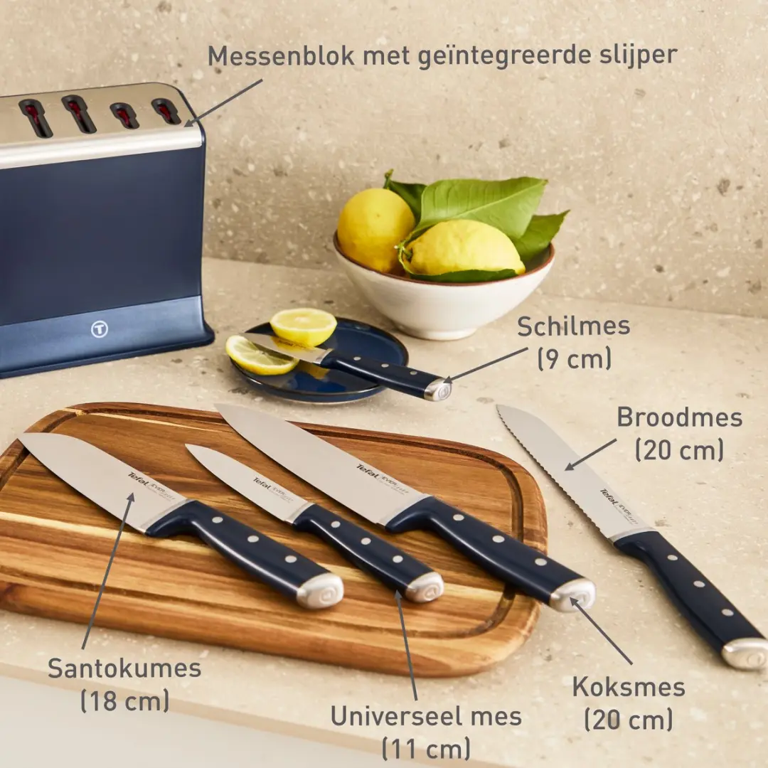 Tefal EverSharp K297S644 Messenset 5-delig - Roestvrijstaal
