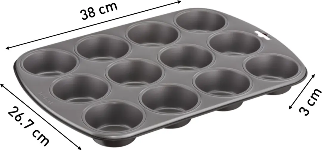 Tefal Delice Muffinvorm 12 Stuks - Zwart